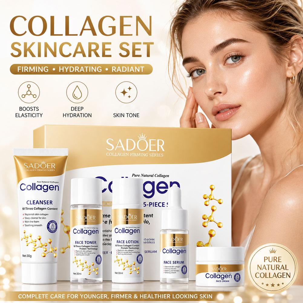 Collagen 5Pcs Skin Care Set Fi - Luxury Skincare Wholesale recension och pris