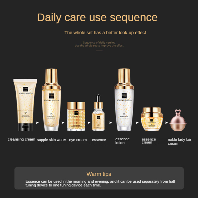 Women 24K Gold Skin Care Set 9 - Luxury Gold Skincare recension och pris