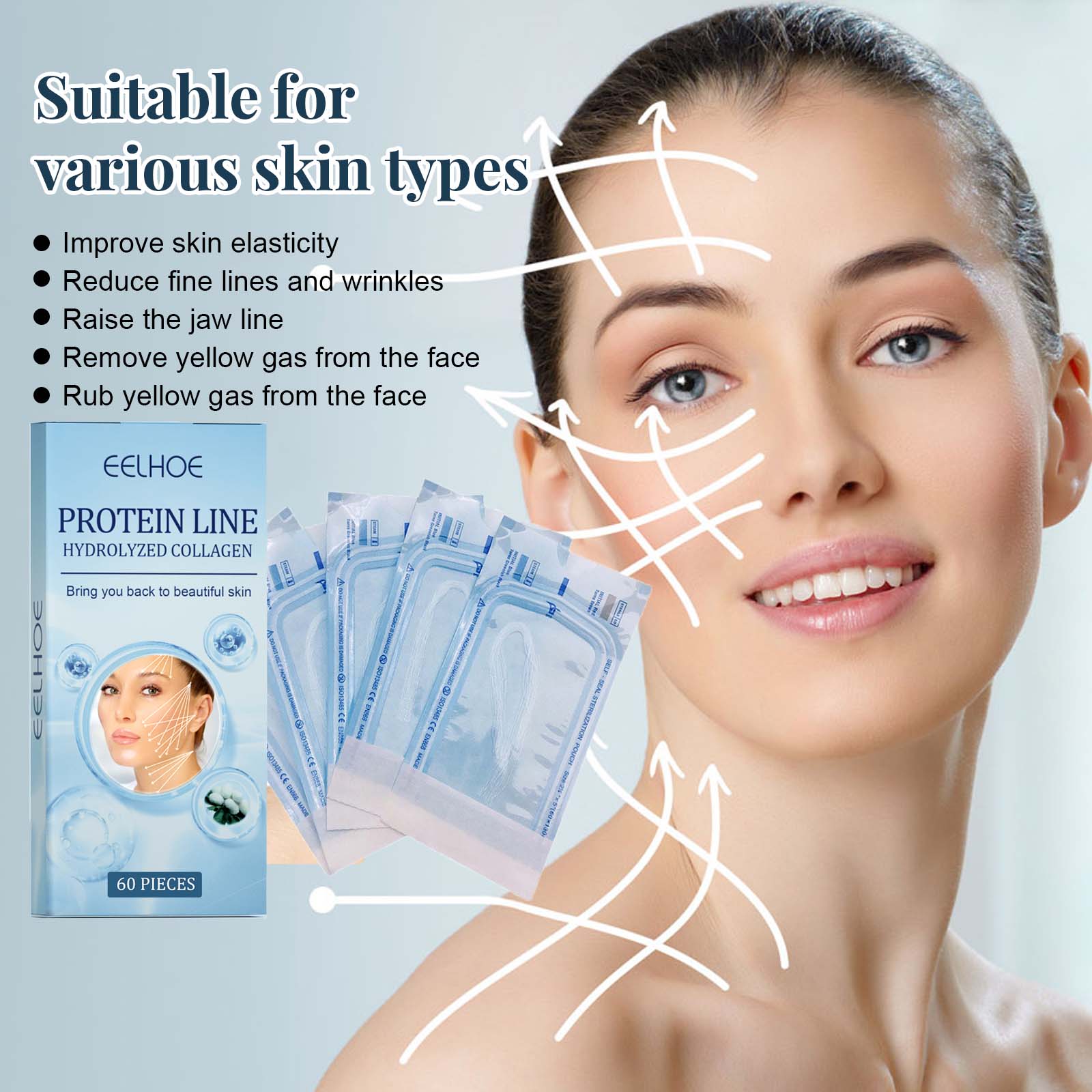 60Pcs Gold Protein Line Fade W - Luxury Skincare Wholesale recension och pris